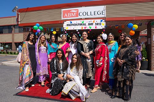 The staff at ABM College celebrating multiculturalism