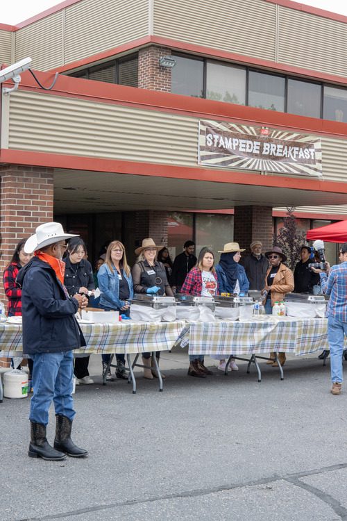 ABM College President at the 2023 stampede breakfast