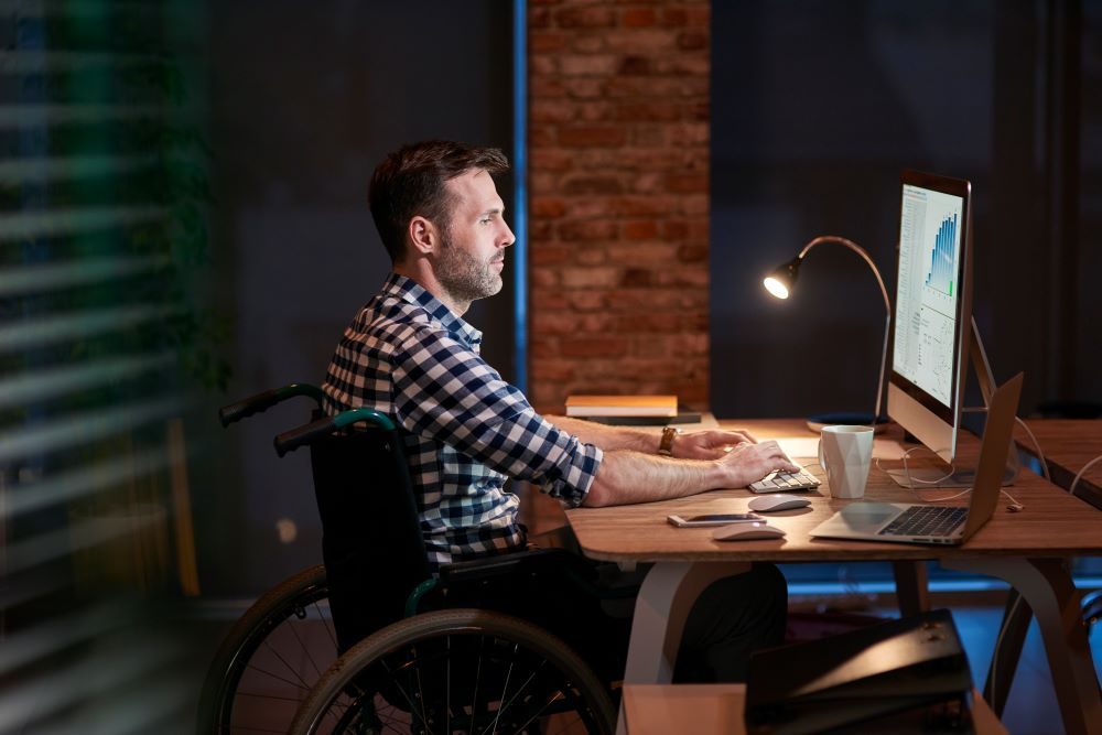 Assistive technological advancements are helping the disabled work from anywhere.