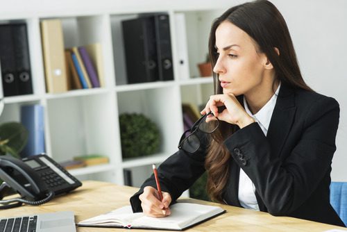 Legal Assistant while working on her case