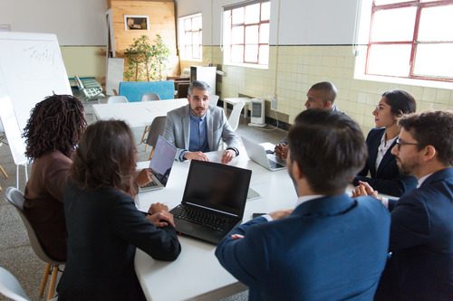 Team meeting in the office