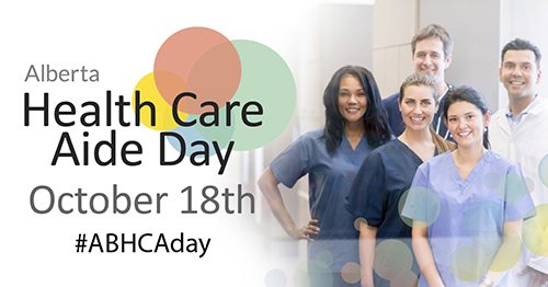 Health Care Aides celebrating HCA Day in Alberta 