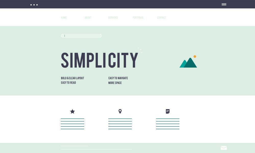 An example of how minimalist design on a website offers smooth navigation