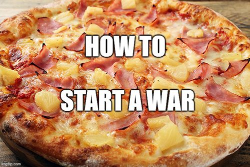 Hawaiian pizza, hot out of the oven and hotly debated at dinner tables around the world