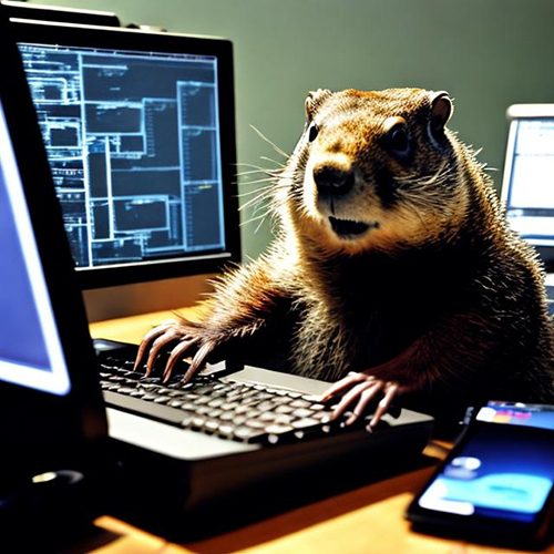 An adorable groundhog hacker puts his extensive tech training to use