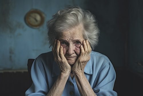 A elderly lady coping with depression and dementia