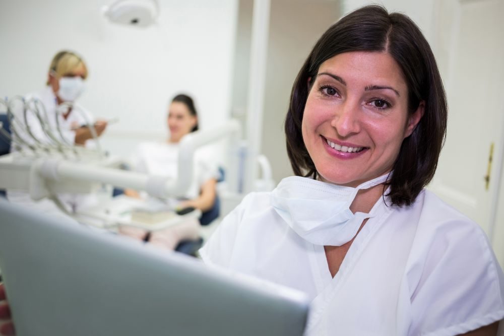 Dental office manager is a good career option for dental office administration graduates.