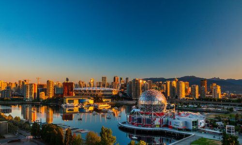 Skyline view of Vancouver, British Columbia