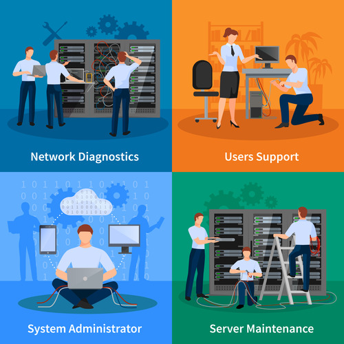 Image people with different job roles after doing Network Administration