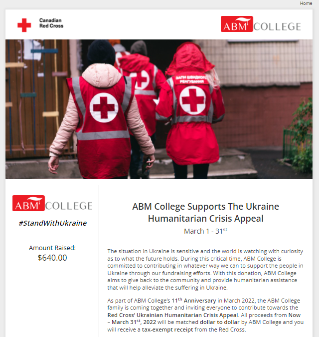 ABM College Supports Ukraine