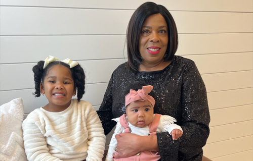 Deborah Cheesman with her grandchildren