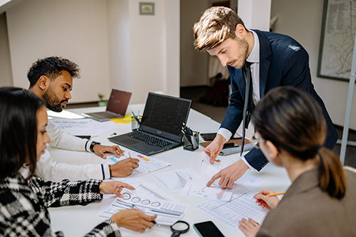 A Financial Career in the boardroom discussing the companies financial things